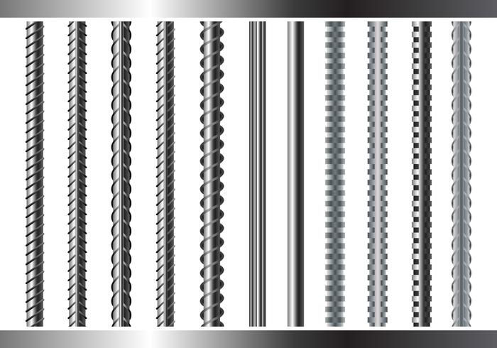 Sreel Rebars Set on White Background Sreel Rebars Set on White Background