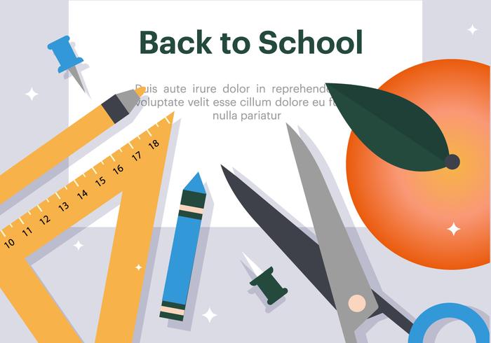 Free Flat Back to School Vector Illustration