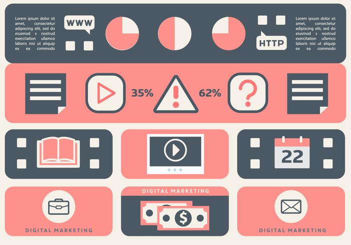 Free Flat Web Marketing Vector Illustration