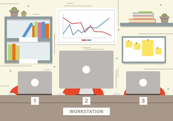 Free Marketing Workstation Vector Illustration