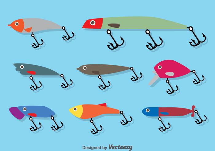 Pesca Señuelo Vector Plano