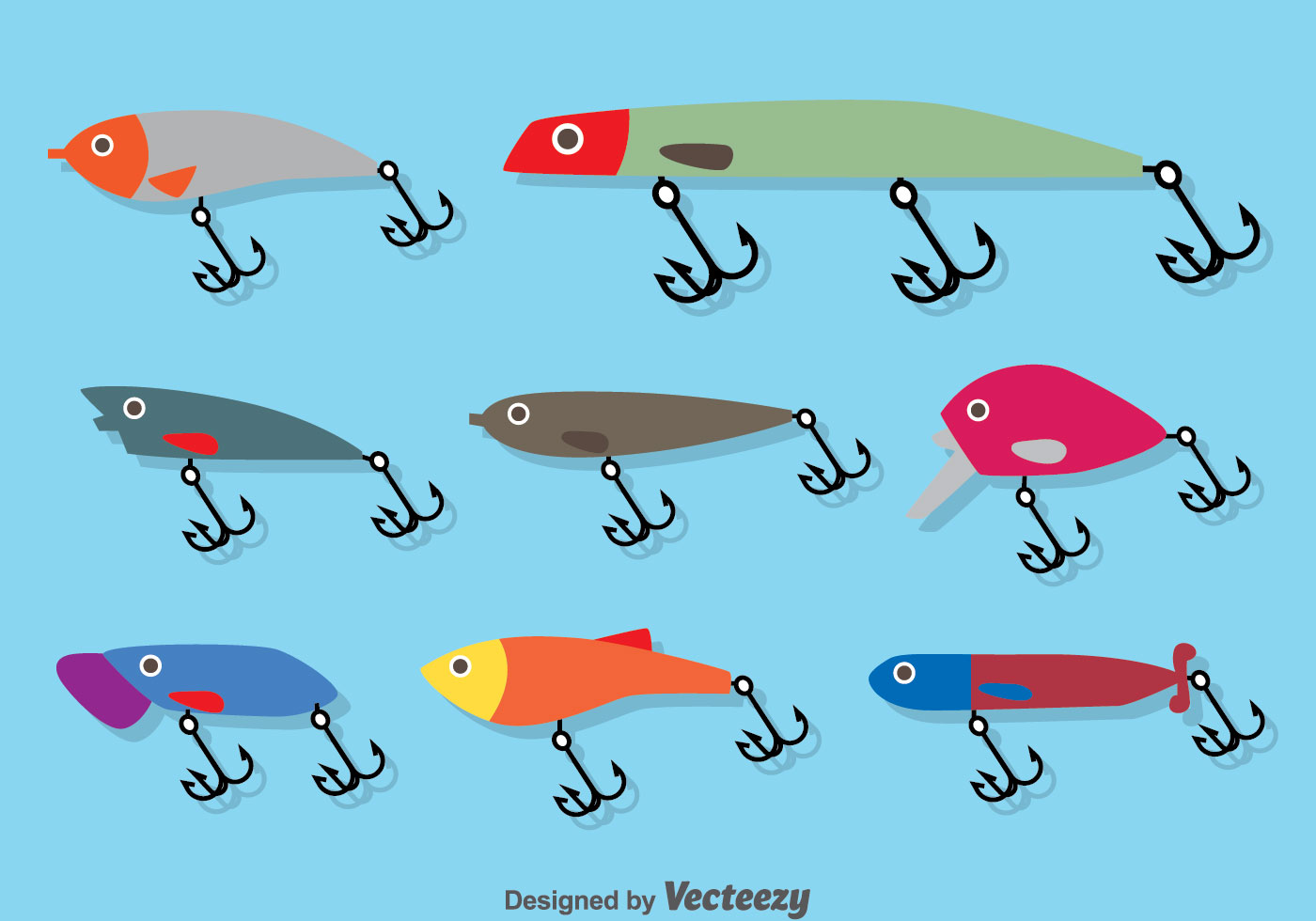 Download Fishing Lure Flat Vector - Download Free Vectors, Clipart ...