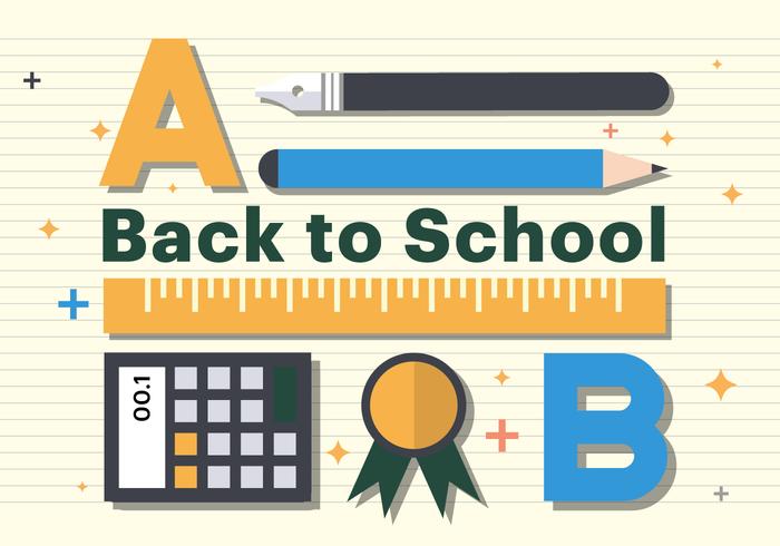 Free Flat Back to School Ruler Illustration vector