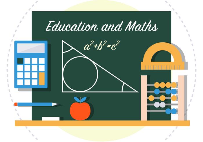 Matemáticas volver a la escuela ilustración vectorial vector