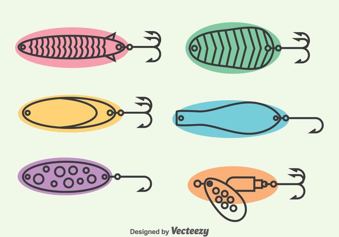 Fishing Lure Icons Set vector