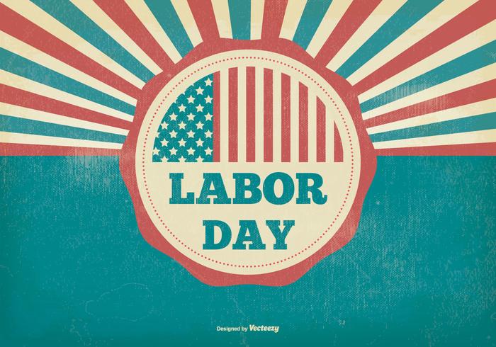 Retro Distressed Labor Day Illustration vector