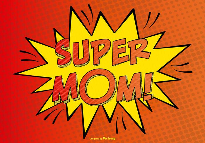 Comic Super Mom Illustration vector