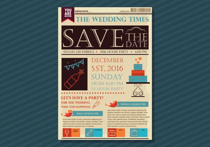 Old Newspaper Wedding Edition  vector