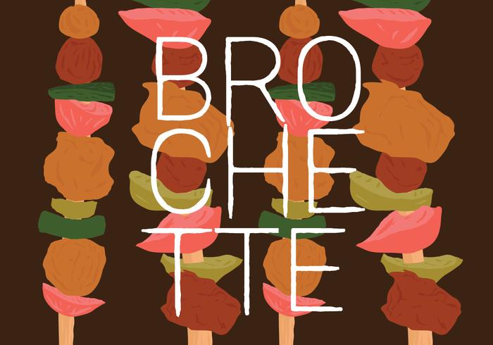 Libre colorido Brochette Alimentación Vector