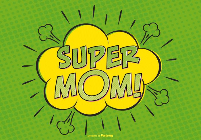 Comic Super Mom Illutytration vector