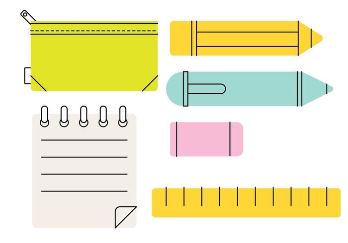 Pencil Case Stylized Vector