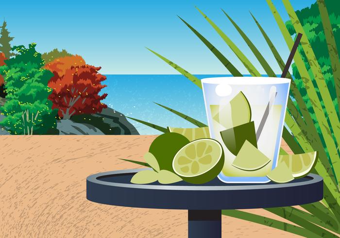 Beach Caipirinha Scene  vector