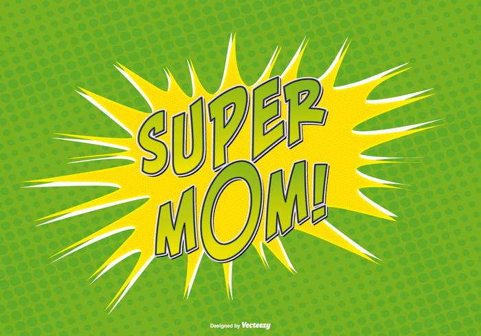 Comic Style Super Mom Illustration vector