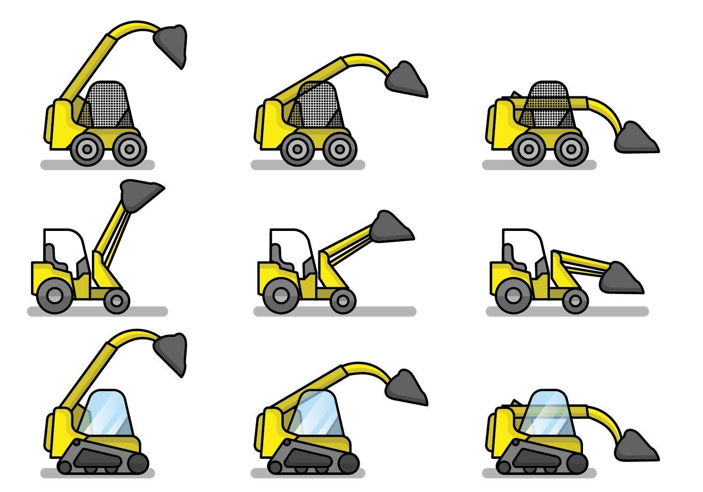 Free Flat Skid Steer Set 119107 Vector Art at Vecteezy