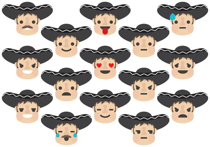 Emoticones de Mariachi vector