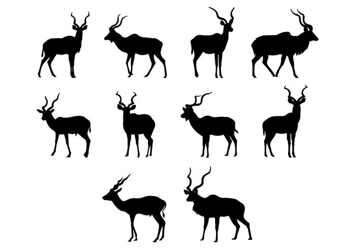 Kudu Silhouettes Vector