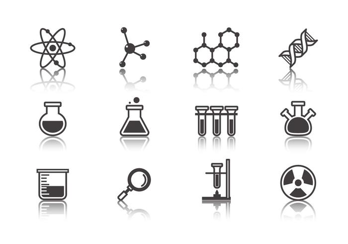 Libere la ciencia y los iconos del laboratorio vector