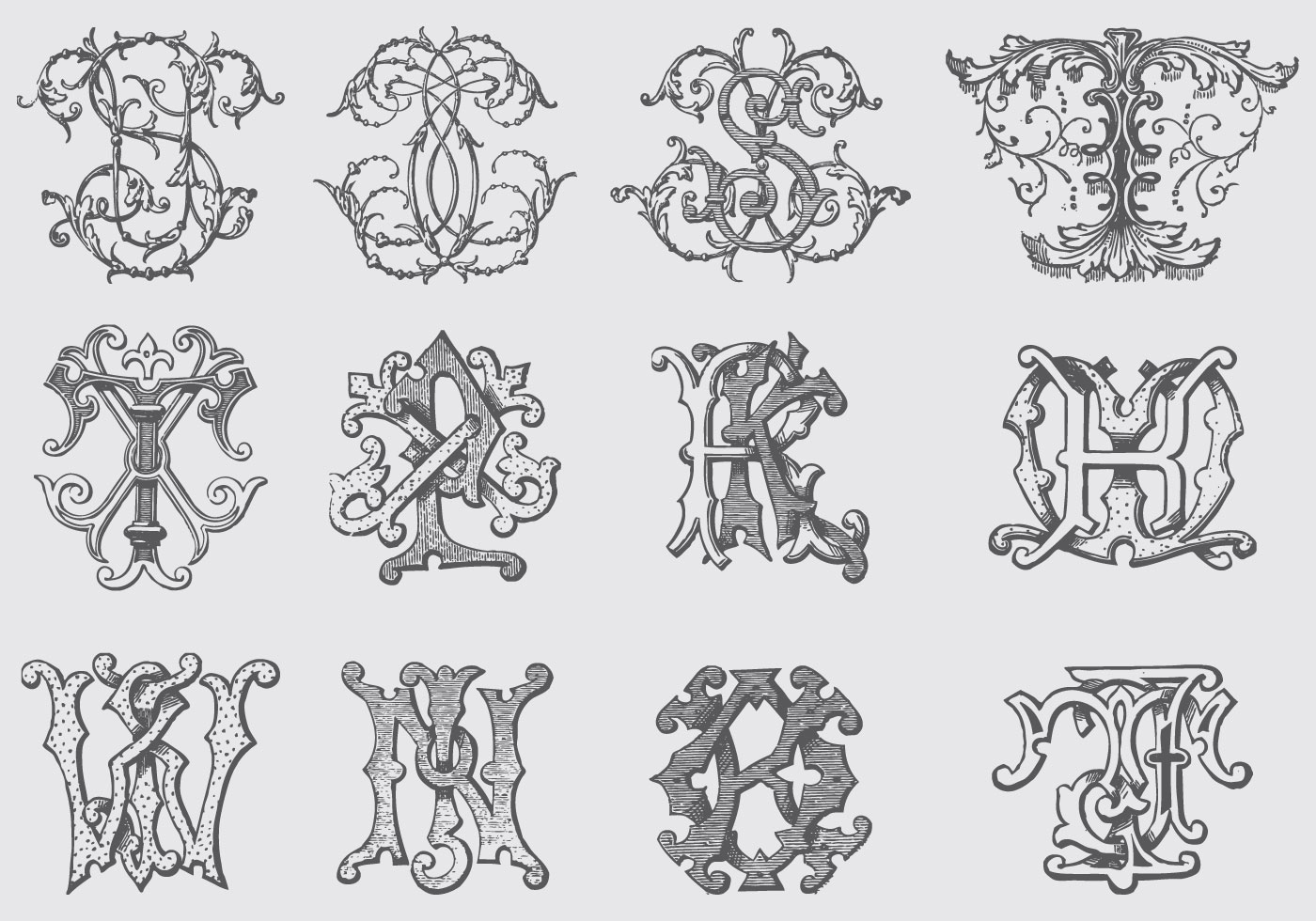 Download Vintage Monograms - Download Free Vectors, Clipart ...