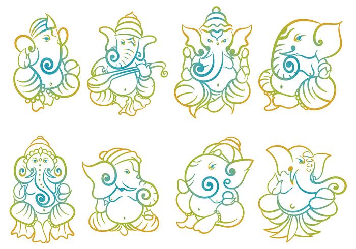 Ganesh Icons Vector