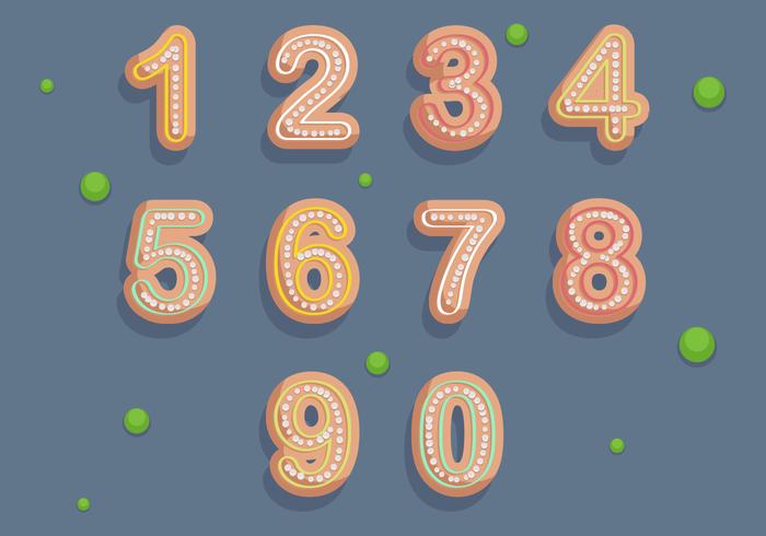 Free Numbers Cookies Vector Illustration Free Numbers Cookies Vector Illustration