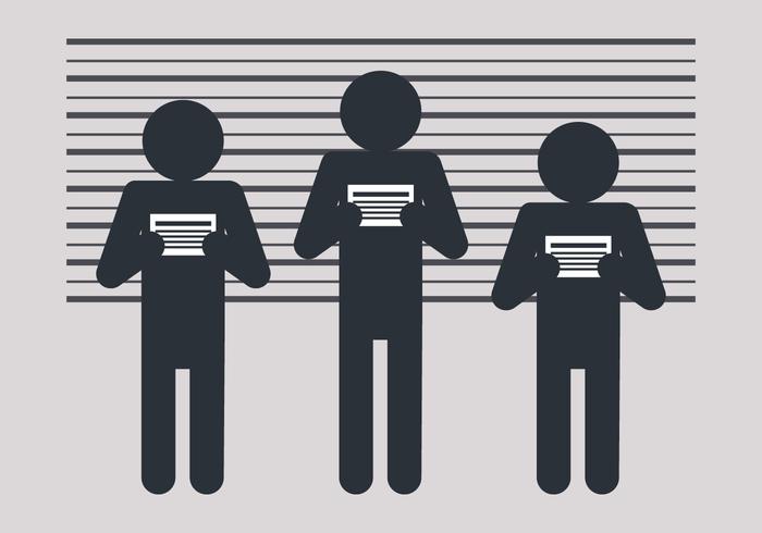 Mugshot with Human Shapes vector