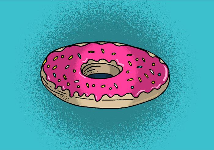 Doughnut with pink icing  sprinkles vector