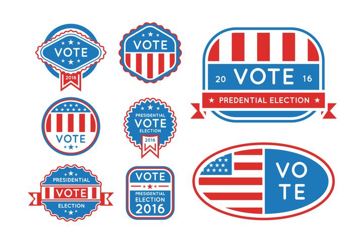 USA presidential elections 2016 buttons vector