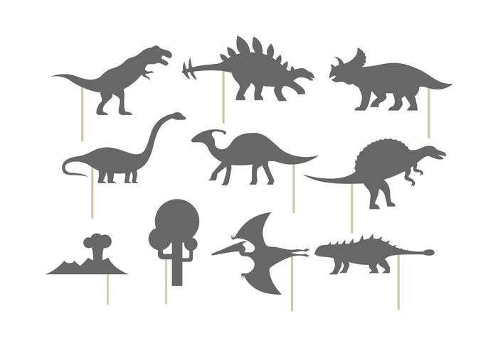 Sombra de títeres de dinosaurios vector