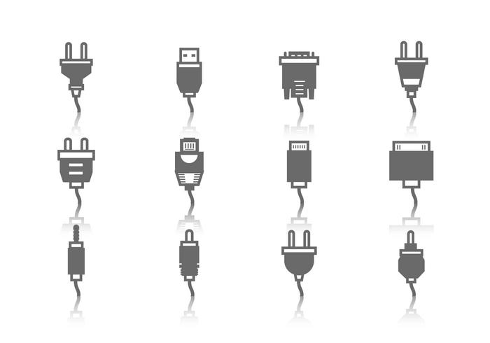 Libre Diferentes Iconos Del Cable Vector