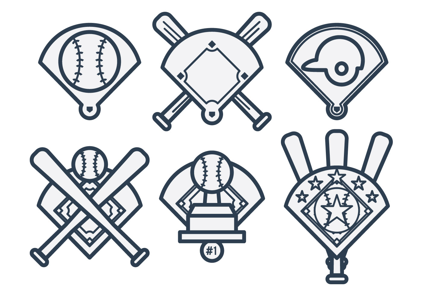 Baseball diamond vector badge. 