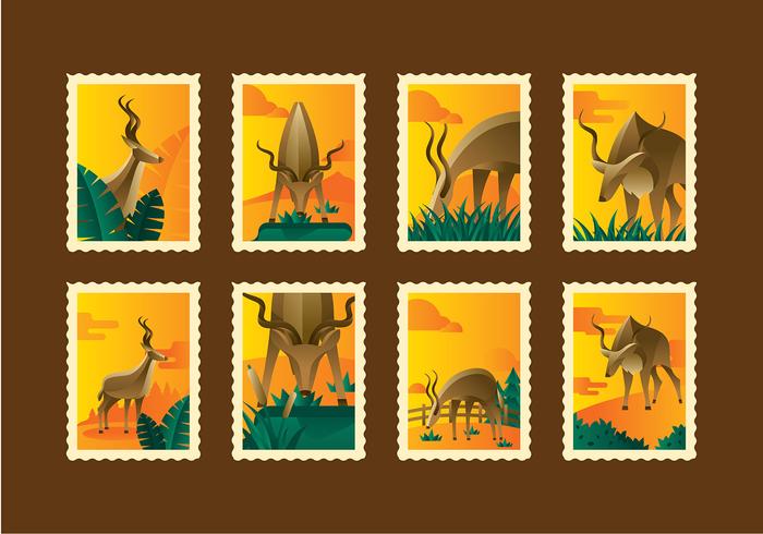 Retro Kudu Stamp Vectors Two 