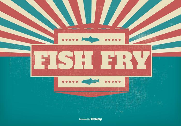 Fish Fry Retro Illustration vector