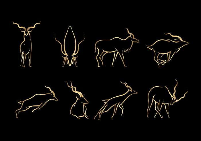 Gold Linear Kudu Vectors