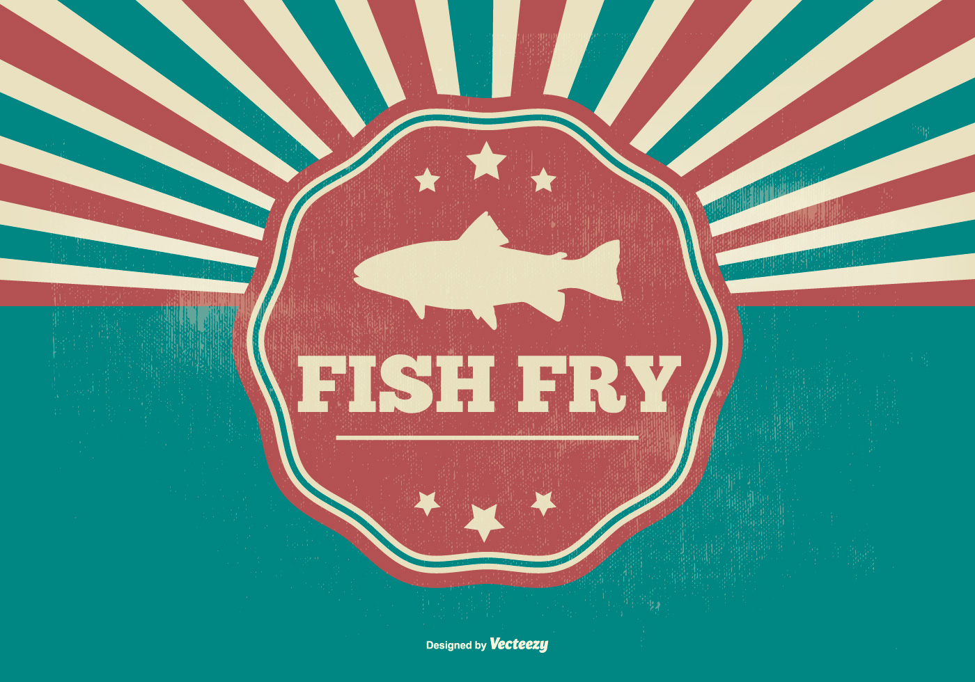 Download Fish Fry Retro Illustration - Download Free Vector Art, Stock Graphics & Images