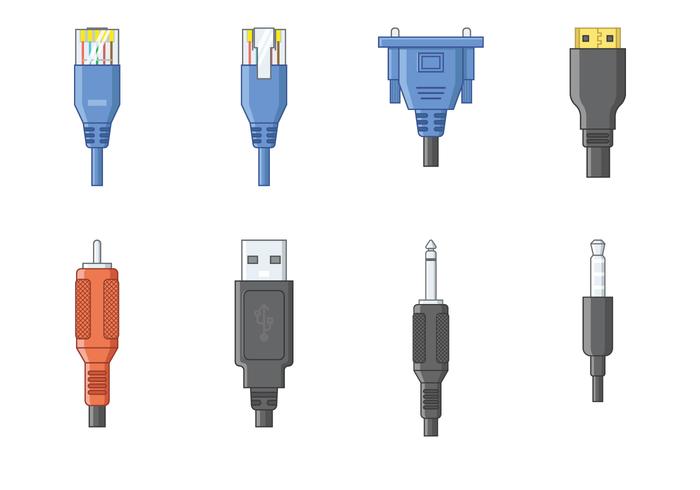 Cable Libre Y Conector Vector