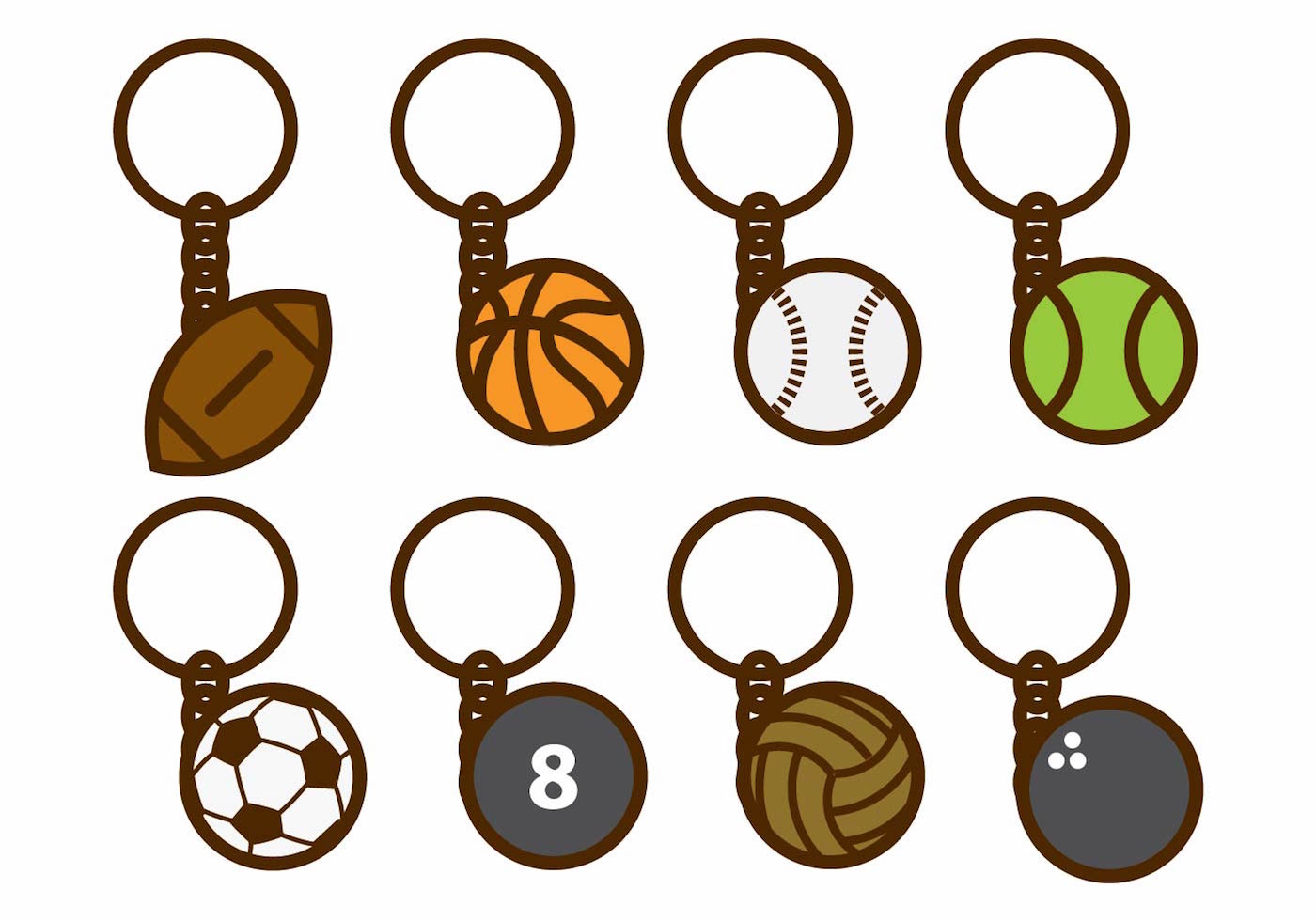 Download Sport Key Chains Vector - Download Free Vectors, Clipart Graphics & Vector Art