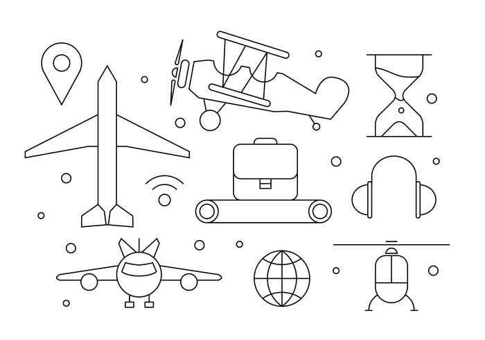 Iconos de avión gratis vector