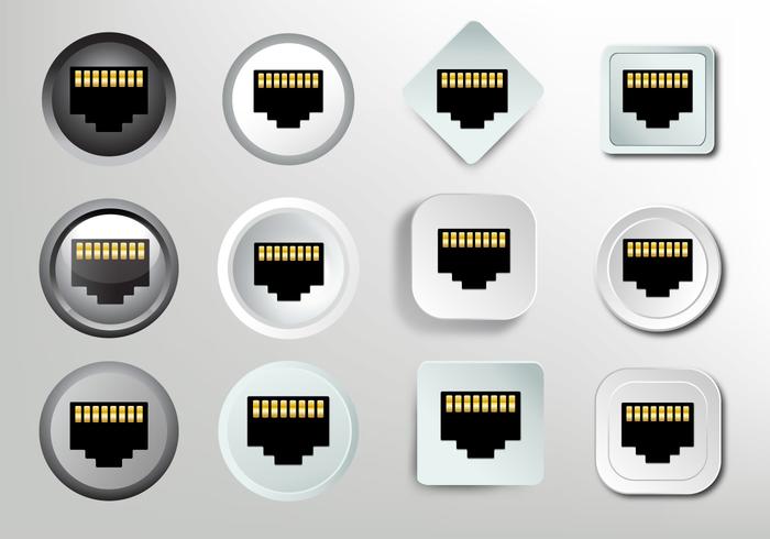 Network socket RJ45 icon vector