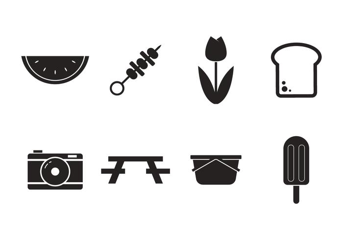 Conjunto de iconos de picnic vector