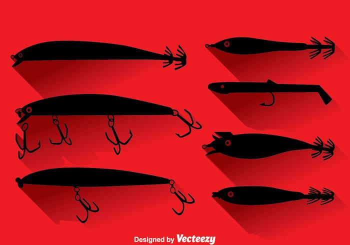 Silhouette Fishing Lure Vector Set