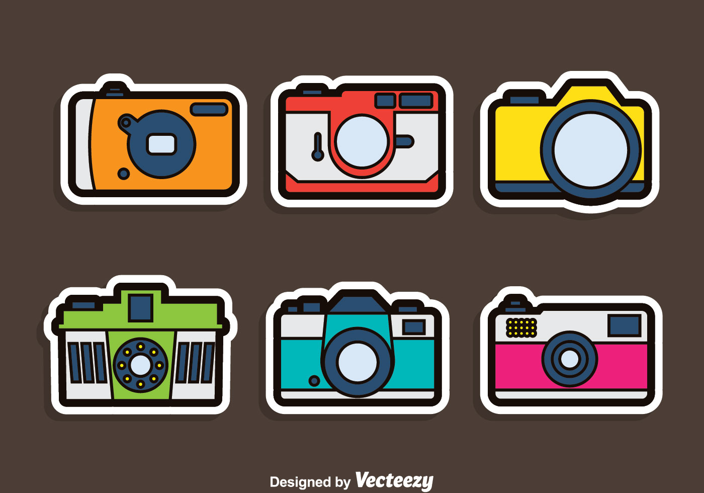 Download Camera Sticker Vector Set for free.
