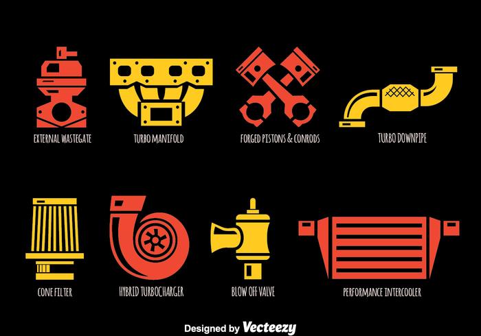 Car Parts Icons Vector