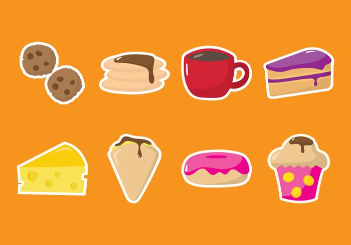 Breakfast Sticker Vectors Breakfast Sticker Vectors