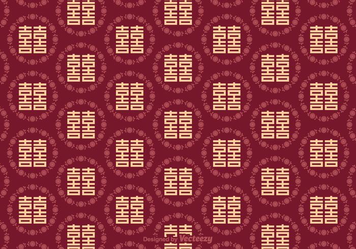Free Double Happiness Seamless Pattern vector