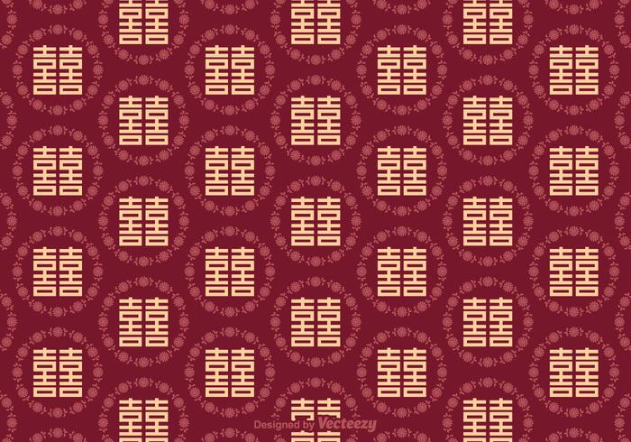 Free Double Happiness Seamless Pattern vector