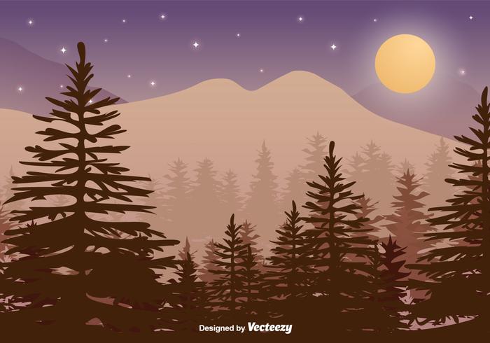 Colorful Forest Background Vector