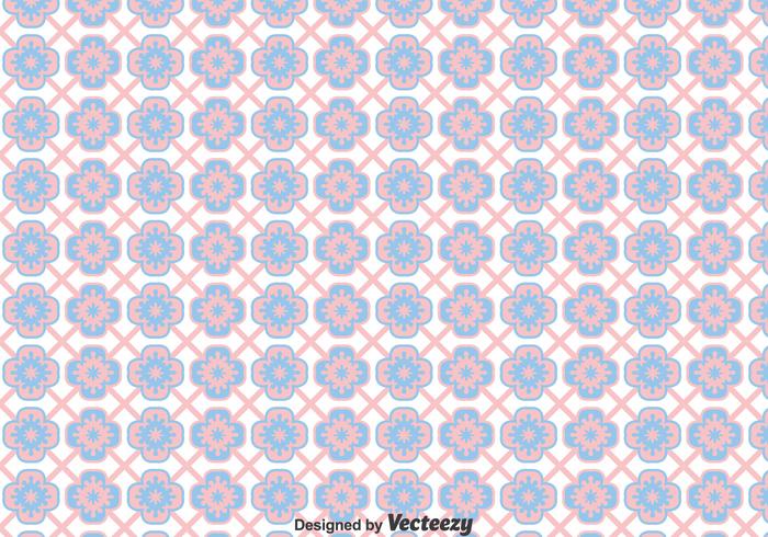 Pink And Blue Talavera Tiles Seamless Background vector