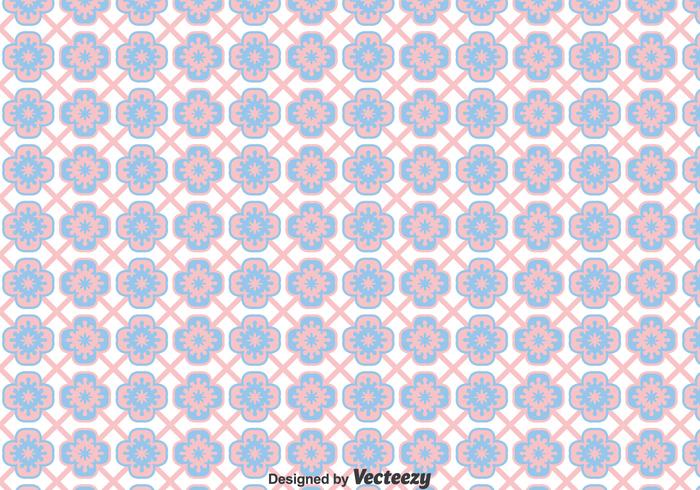 Pink And Blue Talavera Tiles Seamless Background vector