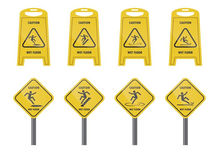 Warning Sign For Wet Floor vector