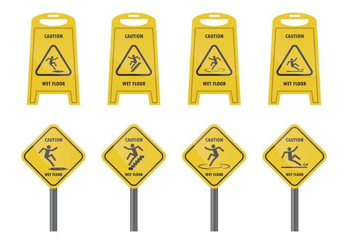 Warning Sign For Wet Floor vector
